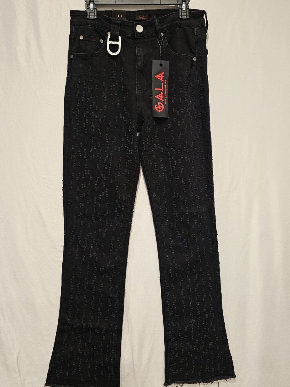 NWT Gala Original Black Distressed Denim Jeans Men's 32W Streetwear Micro Rip